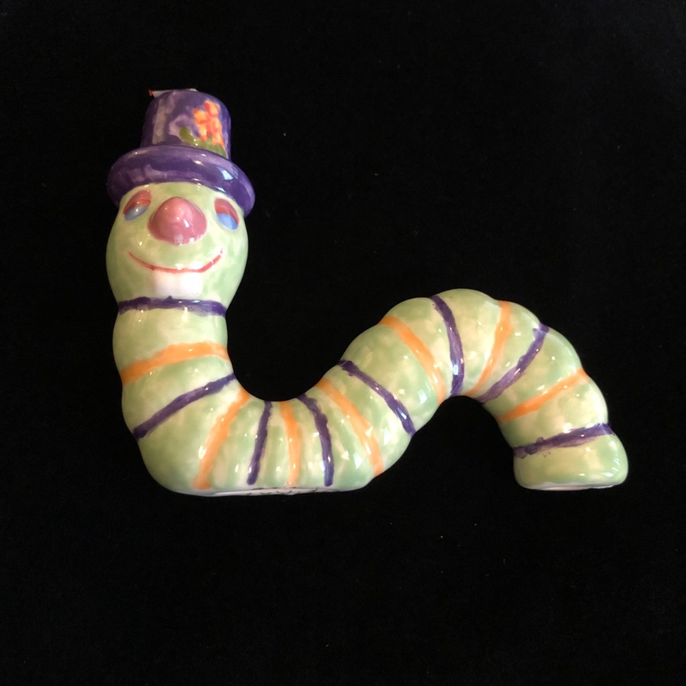 Colorful Ceramic Worm Figurine